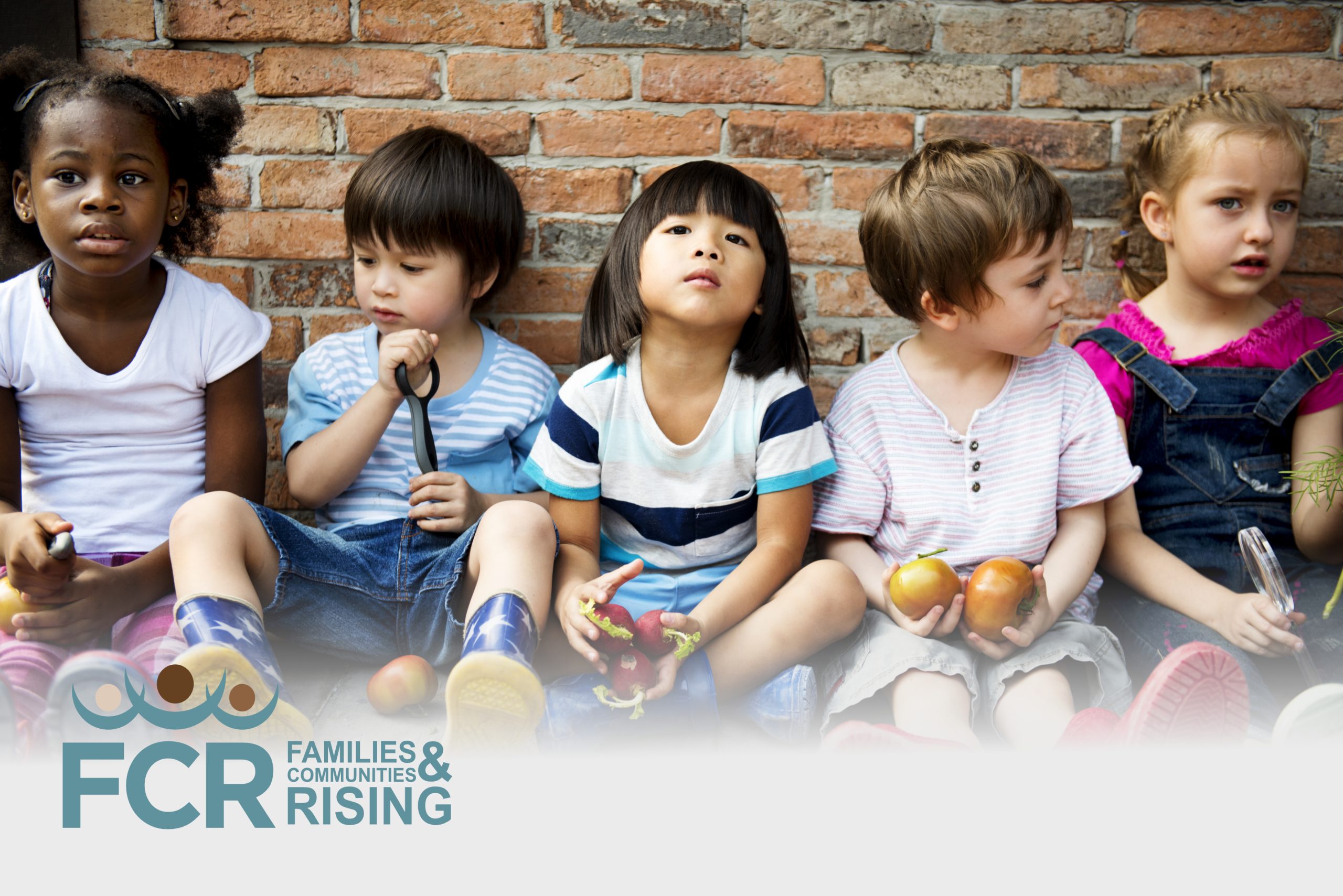 Group of Diverse Kids Sitting with Fresh Vegetable Together